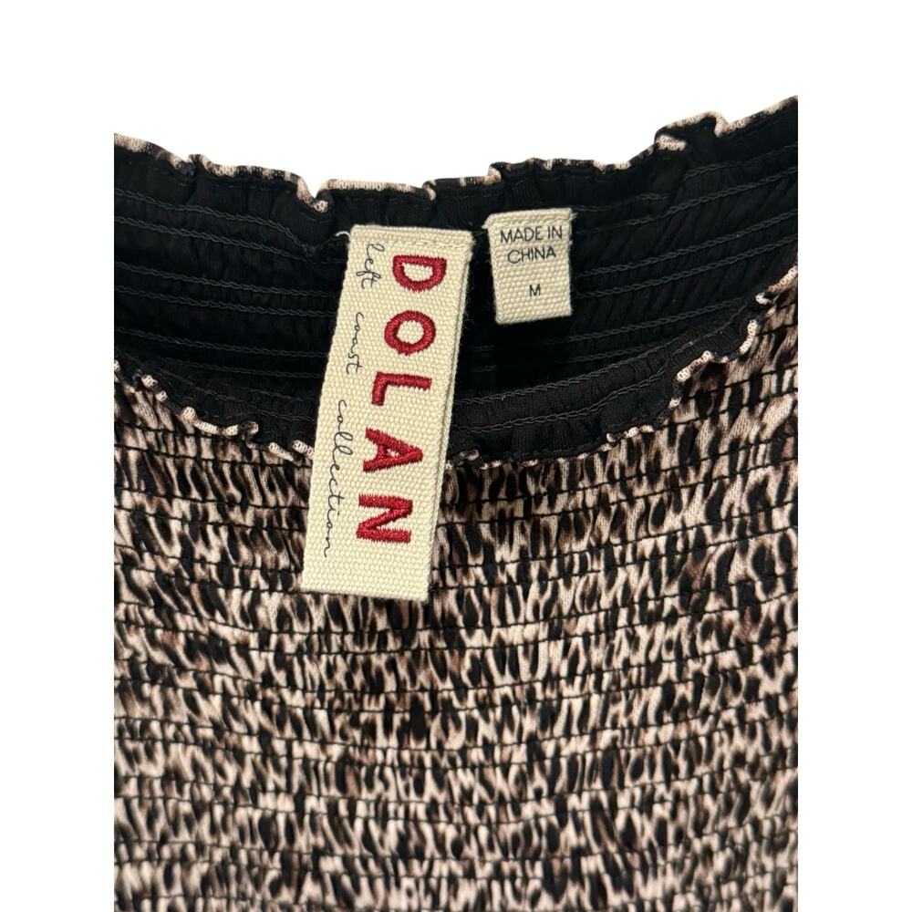 Anthropologie Dolan Cheetah Animal Print SmockedMidi Long Sleeve Dress Medium - Picture 4 of 7